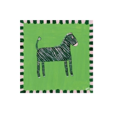 Green and Pink Zebra Greeting Card