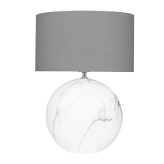 Large Marble Effect Ceramic Table Lamp with Shade