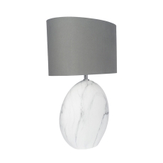 Large Marble Effect Ceramic Table Lamp with Shade