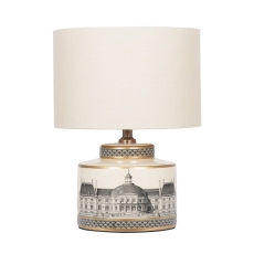 Wren Building Print Ceramic Table Lamp Only