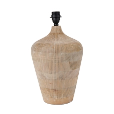 Taika White Wash Textured Wood Table Lamp Base Only