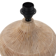 Taika White Wash Textured Wood Table Lamp Base Only