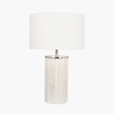 Haley Wood White Wash Table Lamp with Shade