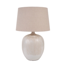 Greta Natural and Cream Textured Ceramic Table Lamp