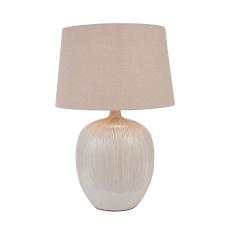 Greta Natural and Cream Textured Ceramic Table Lamp