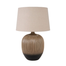Greta Textured Ceramic Table Lamp Black with Shade