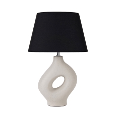 Ulla Monochrome Organic Ceramic Table Lamp with Shade