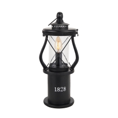 Gibson Wood Lantern Table Lamp Black
