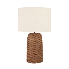 Andros Brown Woven Seagrass Table Lamp with Shade