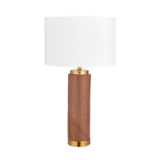 Carrara Wood Effect Ceramic Tall Table Lamp with Shade