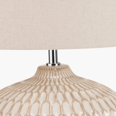 Cassius Warm Textured Glazed Ceramic Table Lamp with Shade
