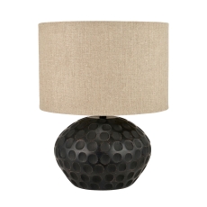 Dante Antique Black Mango Wood Table Lamp with Shade