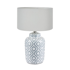 Celia Grey & White Ceramic Table Lamp with Shade