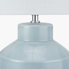 Nora Duck Egg Blue Crackle Effect Table Lamp with Shade