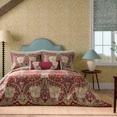Morris & Co Honeysuckle & Tulip Cover Set Red & Gold