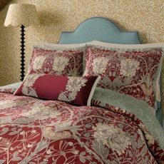 Morris Honeysuckle & Tulip Cushion 70X30cm Red/Gold