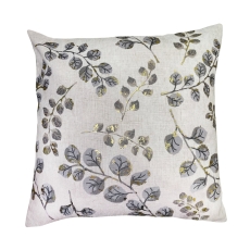Alcoy 45cm Cushion Taupe and Gold Metallic Leaves