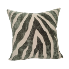 Paul Moneypenny Zebedeedodah 43cm Cut Velvet Cushion Sage