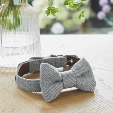 Tweed Dog Bow Tie - Grey