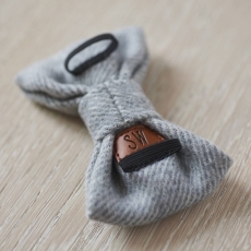 Tweed Dog Bow Tie - Grey