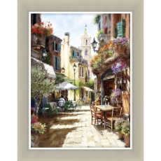 Side Street Caf Framed Print