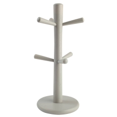 T&G Woodware 6 Peg Mug Tree Grey Painted Hevea