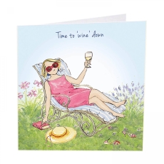 Wine Down Greeting Card