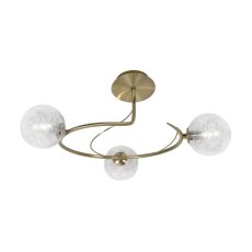 Tabia Antique Brass 3 lt Semi Flush