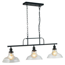 Charter Black Ceiling Pendant With Brushed Silver Detailing