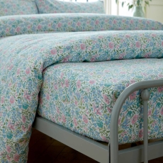 Laura Ashley Sherston Floral Fitted Sheet Powder Blue