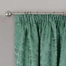 Buckingham Pencil Headed Curtains Lined Green