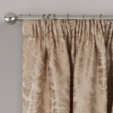 Buckingham Pencil Headed Curtains Lined Natural