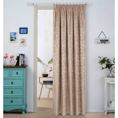 Buckingham Pencil Headed Door Curtain Natural