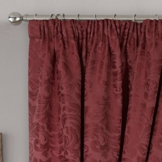 Buckingham Pencil Headed Curtains Lined Wine