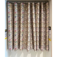 1x Pair Wave Headed Curtains in Medley Pastel Fabric 2 widths x 110cm