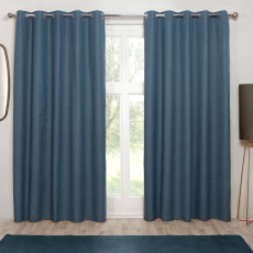 Cosmos Eyelet Headed Curtains Lined Denim