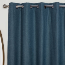 Cosmos Eyelet Headed Curtains Lined Denim