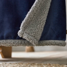 Deyongs Blackbrook Throw 125X120cm Navy/Platinum**