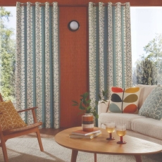 Orla Kiely Sycamore Stripe Readymade Curtains Duckegg