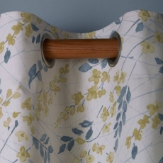 Laura Ashley Longston Sprig Eyelet Headed Curtains Lined Ochre Yello