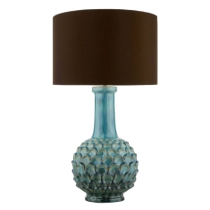 Edlyn Blue Ceramic Table Lamp with Shade