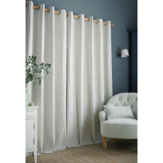 Laura Ashley Cornish Chenille Stripe Eyelet Headed Curtain Slate Blue