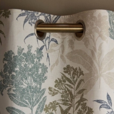 Laura Ashley Tenby Eyelet Headed Curtains Lined Seaspray