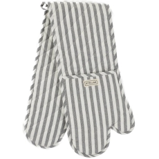 Stellar Textiles 93cm Double Oven Glove Grey Stripe