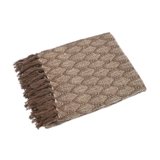 Walton & Co Recycled Cotton Leaf Throw Brown