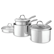 Good Food Tri-Ply 3 Piece Saucepan Set