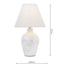 LAURA ASHLEY Pussywillow Table Lamp in Cream Ceramic and Plished Chrome