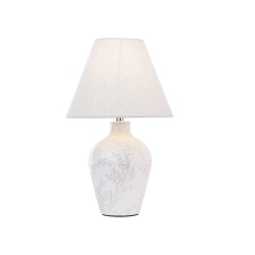 Laura Ashley Pussywillow Table Lamp in Cream Ceramic and Polished Chrome