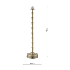 Wyman rechargeable Table Lamp with a Matt Antique Brass