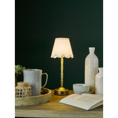 Small Wyman Recharegable Table Lamp in Matt Antique Brass